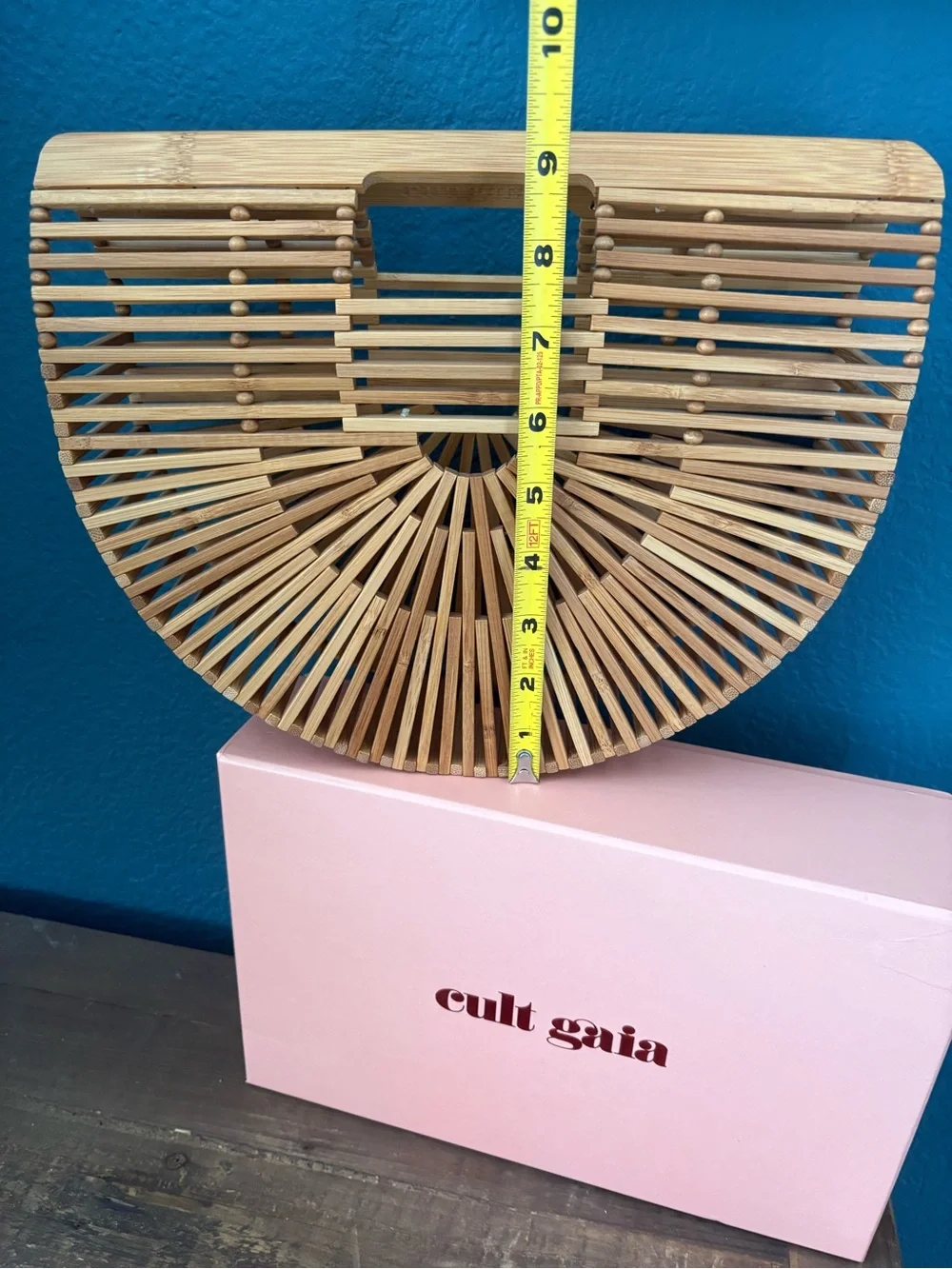 cult gaia Bamboo Ark Handbag in Natural Tan